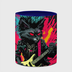 Кружка 3D Rocker Cat on a dark background - C-Cats collectio, цвет: 3D-белый + синий — фото 2