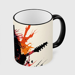 Кружка 3D Black rocker cat on a light background - C-Cats co, цвет: 3D-черный кант