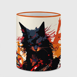 Кружка 3D Black rocker cat on a light background - C-Cats co, цвет: 3D-оранжевый кант — фото 2