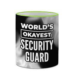 Кружка 3D Worlds okayest security guard - dark, цвет: 3D-светло-зеленый кант — фото 2