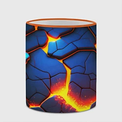 Кружка 3D Яркая неоновая лава, разломы, цвет: 3D-оранжевый кант — фото 2