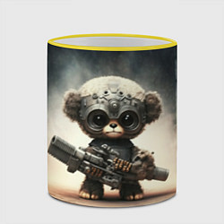 Кружка 3D Cute animal with a gun, цвет: 3D-желтый кант — фото 2
