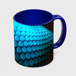 Кружка цветная Abstraction neon blue