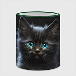 Кружка 3D Голубоглазый котенок, цвет: 3D-зеленый кант — фото 2
