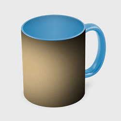 Кружка 3D Бежевый градиент, цвет: 3D-белый + небесно-голубой