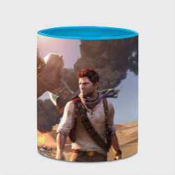 Кружка 3D Uncharted 3, цвет: 3D-белый + небесно-голубой — фото 2