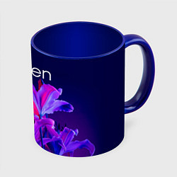 Кружка цветная The Queen Королева и цветы