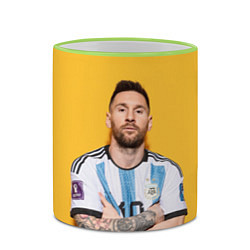 Кружка 3D Lionel Messi 10, цвет: 3D-светло-зеленый кант — фото 2