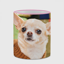 Кружка 3D Праздничный чихуахуа, цвет: 3D-розовый кант — фото 2