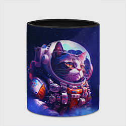 Кружка 3D Кот в космическом скафандре, цвет: 3D-белый + черный — фото 2
