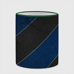 Кружка 3D Темно-синие линии, цвет: 3D-зеленый кант — фото 2