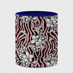 Кружка 3D Floral pattern - vanguard, цвет: 3D-белый + синий — фото 2