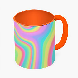 Кружка 3D Голографическая текстура, цвет: 3D-белый + оранжевый