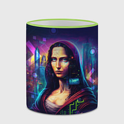 Кружка 3D Cyberpunk Mona Lisa, цвет: 3D-светло-зеленый кант — фото 2