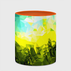 Кружка 3D Green abstract colors, цвет: 3D-белый + оранжевый — фото 2