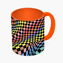 Кружка цветная Colorful avant-garde chess pattern - fashion