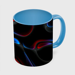 Кружка 3D Neon colors drops of liquid, цвет: 3D-белый + небесно-голубой