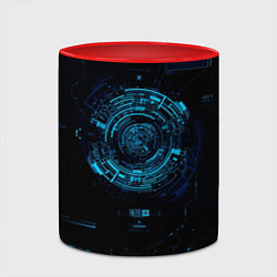 Кружка 3D Кибер абстракт, цвет: 3D-белый + красный — фото 2