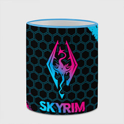 Кружка 3D Skyrim - neon gradient, цвет: 3D-небесно-голубой кант — фото 2