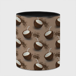 Кружка 3D Кокос и шоколад - паттерн, цвет: 3D-белый + черный — фото 2