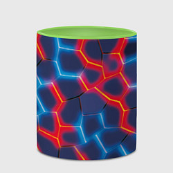 Кружка 3D Красный и синий неон, цвет: 3D-белый + светло-зеленый — фото 2