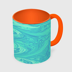 Кружка цветная Голубой флюид арт