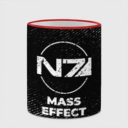 Кружка 3D Mass Effect с потертостями на темном фоне, цвет: 3D-красный кант — фото 2