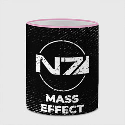 Кружка 3D Mass Effect с потертостями на темном фоне, цвет: 3D-розовый кант — фото 2