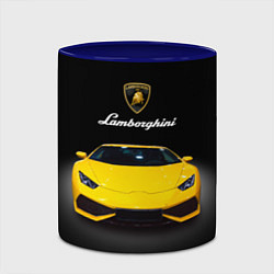 Кружка 3D Итальянский спорткар Lamborghini Aventador, цвет: 3D-белый + синий — фото 2