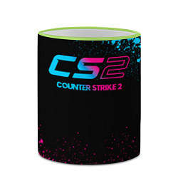 Кружка 3D Counter Strike 2 - neon gradient, цвет: 3D-светло-зеленый кант — фото 2