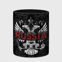Кружка 3D Герб России с надписью Russia, цвет: 3D-белый + черный — фото 2