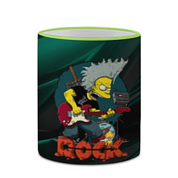Кружка 3D Rock music Simpsons, цвет: 3D-светло-зеленый кант — фото 2