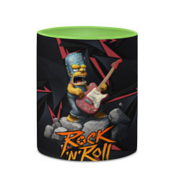 Кружка 3D Rocknroll simpsons, цвет: 3D-белый + светло-зеленый — фото 2