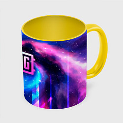 Кружка цветная PUBG неоновый космос
