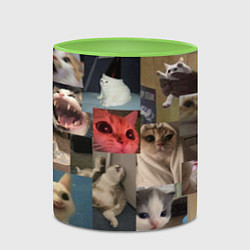 Кружка 3D Мемные котики, цвет: 3D-белый + светло-зеленый — фото 2