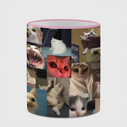 Кружка 3D Мемные котики, цвет: 3D-розовый кант — фото 2