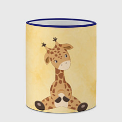 Кружка 3D Малыш жираф, цвет: 3D-синий кант — фото 2