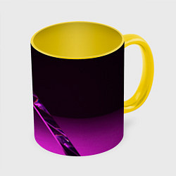 Кружка цветная Фиолетовая мрачная геометрическая фигура