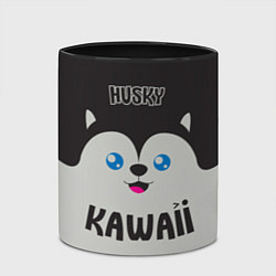 Кружка 3D Kawaii Husky, цвет: 3D-белый + черный — фото 2