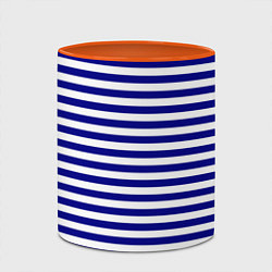 Кружка 3D Тельняшка синяя ВМФ, цвет: 3D-белый + оранжевый — фото 2