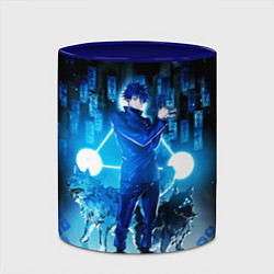 Кружка 3D Магическая Битва Фушигуро Мегуми, цвет: 3D-белый + синий — фото 2