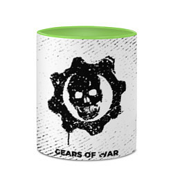 Кружка 3D Gears of War с потертостями на светлом фоне, цвет: 3D-белый + светло-зеленый — фото 2