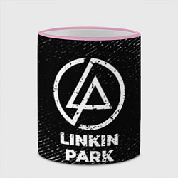 Кружка 3D Linkin Park с потертостями на темном фоне, цвет: 3D-розовый кант — фото 2