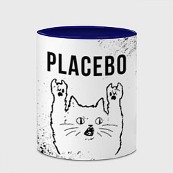 Кружка 3D Placebo рок кот на светлом фоне, цвет: 3D-белый + синий — фото 2