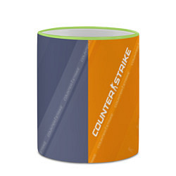 Кружка 3D Counter Strike 2 Blue Orange Pattern, цвет: 3D-светло-зеленый кант — фото 2