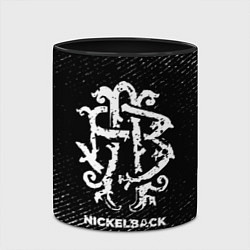 Кружка 3D Nickelback с потертостями на темном фоне, цвет: 3D-белый + черный — фото 2