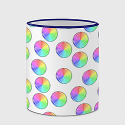 Кружка 3D Круги с линиями, спектр, цвет: 3D-синий кант — фото 2