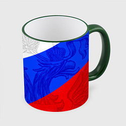 Кружка 3D Сердечко - Россия, цвет: 3D-зеленый кант