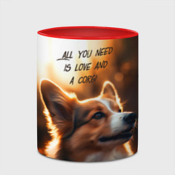 Кружка 3D Любовь и корги, цвет: 3D-белый + красный — фото 2