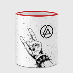 Кружка 3D Linkin Park и рок символ, цвет: 3D-красный кант — фото 2